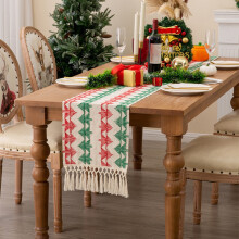 Boho Cotton Tablecloth with Knotted Tassels