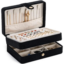 2-Layer Jewelry Organizer Box with Velvet Lining