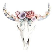 Resin Wall Sculpture with Embossed Flower Succulent Design