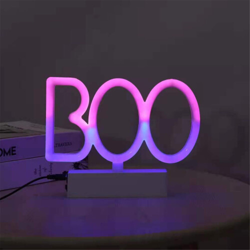 Neon LED Bat Light – Halloween Wall & Desk Decor