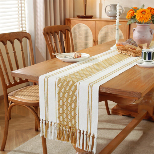 Christmas Two-Tone Table Flag with Tassels 35x183cm