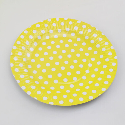 60 Pack Round Dot Paper Dessert Plates