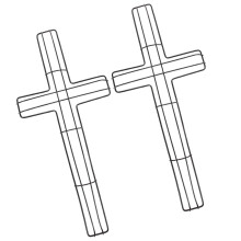 Vaskereszt koszorú keret2 db 15,72x17,07x0,39 hüvelyk