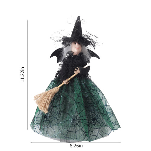 Halloween Indoor Decorations Black Ghost Witch Dolls Set of 2