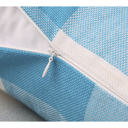 Conjunto de 2 almofadas decorativas xadrez búfalo azul e branco, 50x50cm (20x20 polegadas). 1