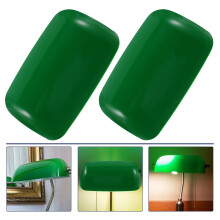 Dark Green Cylindrical Banker Lamp Shade 2 Pack