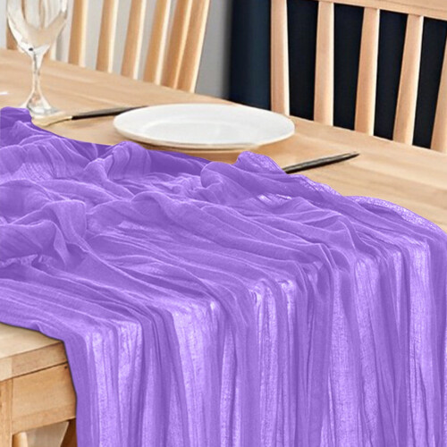 Boho Gauze Table Runner Dark Purple 35 x 71 Inch 2