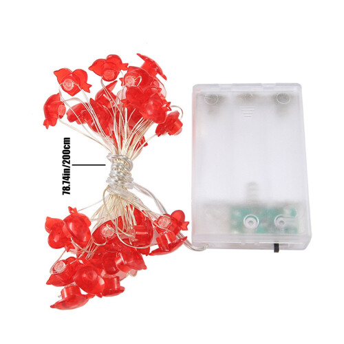 Red Heart LED String Lights – 2m, 20 Bulbs 1