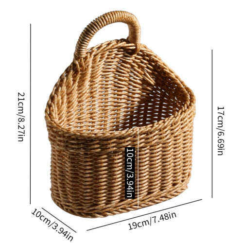Woven Wicker Hanging Storage Basket – Brown, Single 1