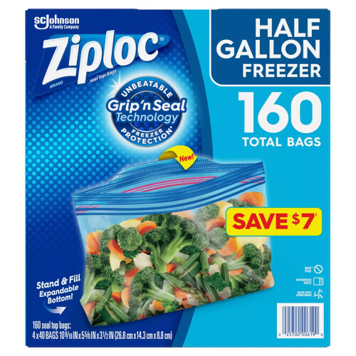 Fryseposer til halv gallon med greb og forsegling (160) 1