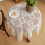 Vintage Lace Round Tablecloth Beige Cotton Blend 3