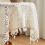 Vintage Lace Round Tablecloth Beige Cotton Blend 4
