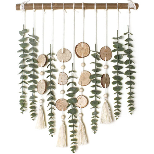 Décoration murale en eucalyptus artificiel – Style bohème rustique