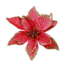 12pcs Glitter Poinsettia Flowers for Christmas Tree & Wreath