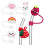 Adorable Rabbit & Rainbow Straw Caps, Soft Rubber, 6–8mm 1