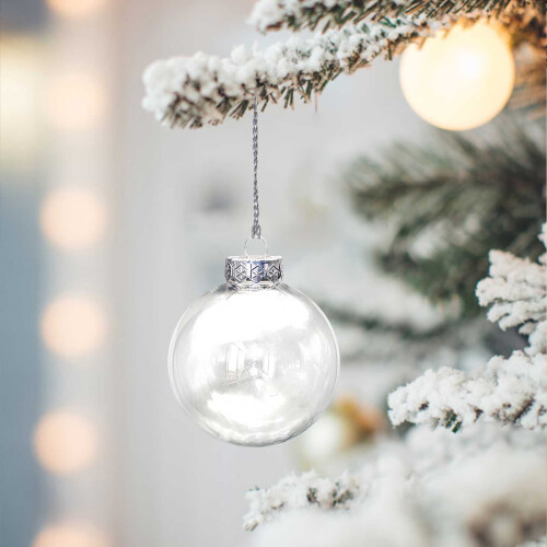 Clear Fillable Christmas Baubles – 3 Sizes Plastic