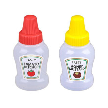 Mini Squeeze Sauce Bottle, PE Body PP Cap, 25ml, Pack of 2