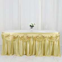 Champagne Satin Table Skirt 14 ft x 29 in
