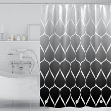 Black PEVA Shower Curtain Liner 72x72 in with Magnets