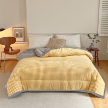 Edredón amarillo de fibra de soja tamaño Queen 59x78 pulgadas