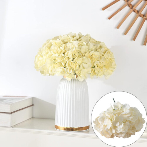 Artificial Hydrangea Flowers with Stems, 24cm Head, 45cm