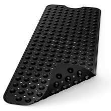 Tappetino da bagno antiscivolo 39x16 pollici in PVC nero