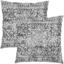 Fodere per cuscini decorativi in stile boho, nere e grigie, set da 2 pezzi (50x50 cm).