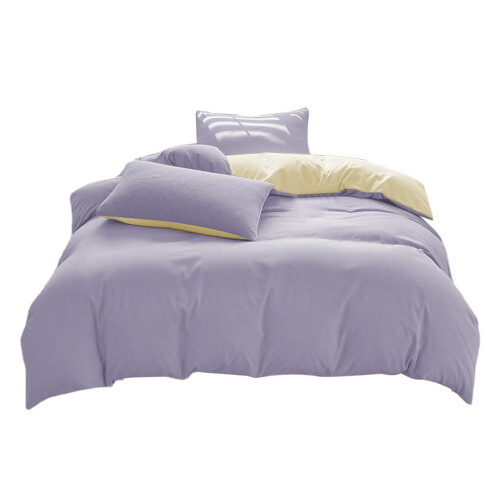 Juego de ropa de cama de algodón morado de 4 piezas 1