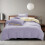 Juego de ropa de cama de algodón morado de 4 piezas 4