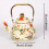 Vintage enamel tea kettle floral pattern steel 1.5L 2