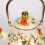 Vintage enamel tea kettle floral pattern steel 1.5L 5