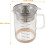 Borosilicate Glass Pitcher with Fine Mesh Strainer and Lid, 4