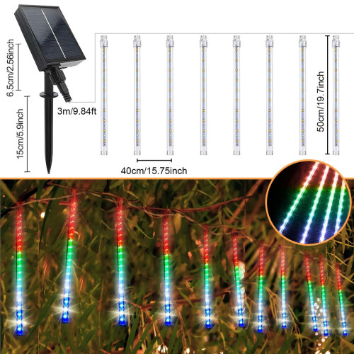 Φώτα LED για βροχή μετεωριτών σε σχήμα παγοκρύσταλλου 288-LED8-Tube 1