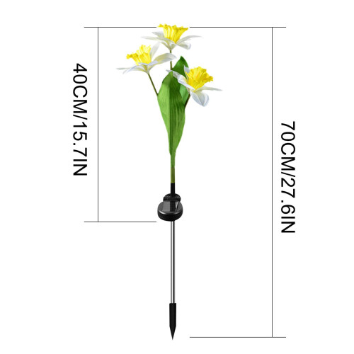 3-Head Daffodil Solar Garden Stake Lights 2