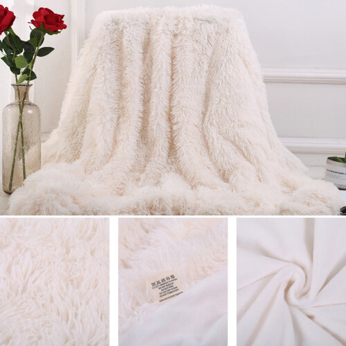 Faux Fur Throw Blanket 80 x 120 cm 2