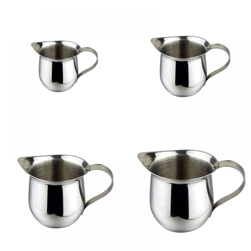 Mælkeskummerkande i rustfrit stål med håndtag 1