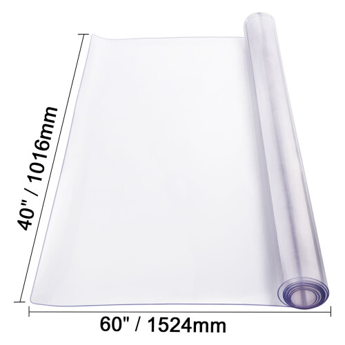 Protetor de mesa transparente em PVC, 40x60 polegadas, 2,0 mm 2