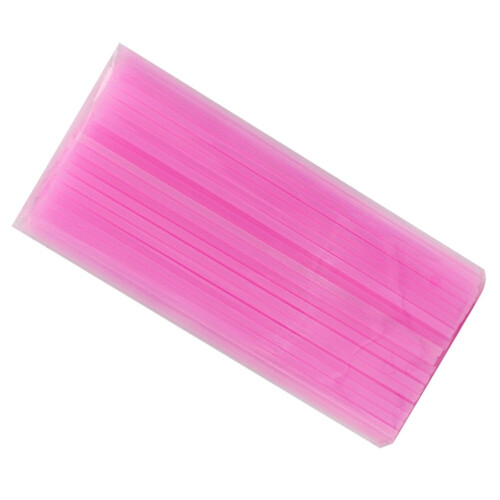 Pailles en plastique rose (200 pièces) 1
