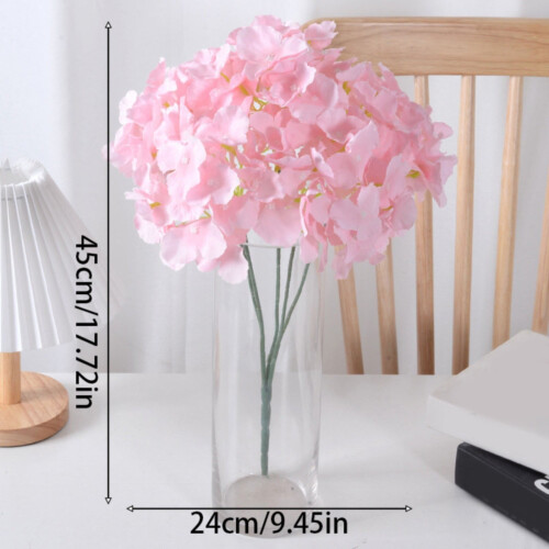 Artificial Hydrangea Flowers with Stems, 24cm Head, 45cm 2