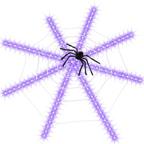 12FT LED Spider Web Light Net with Remote & 24in Spider 1