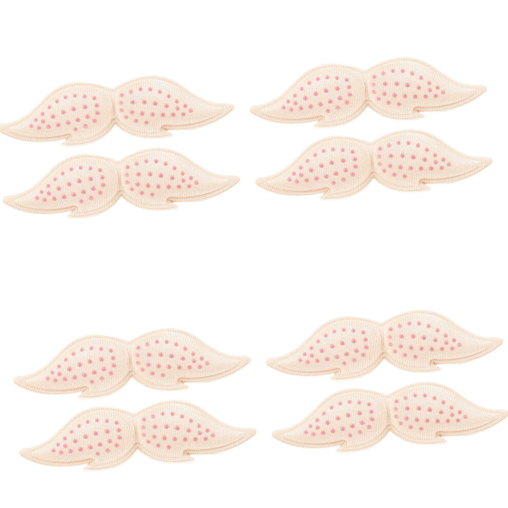 Beige 4Pairs Anti Slip Shoe Heel Pad Adhesive Prevent Blisters
