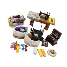 Classical Miniature Sewing Machine Doll House Furniture Scene