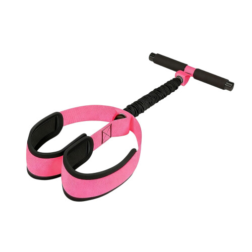 Wide Exercise Band With Printed Exercise Illustration-Pink