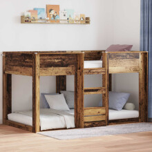 vidaXL Bunk Bed for Kids Old Wood 75 x 190 cm Engineered Wood