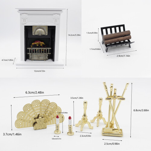 Mantel 1:12 Realistic Fireplaces Accs Model Mantel Decorative 2