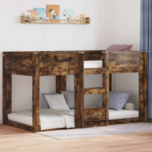 vidaXL Bunk Bed for Kids Smoked Oak 75 x 190 cm Engineered Wood