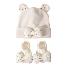 Gorgeous Newborn Cap Socks Set Gentle On Skin for Photos-Beige