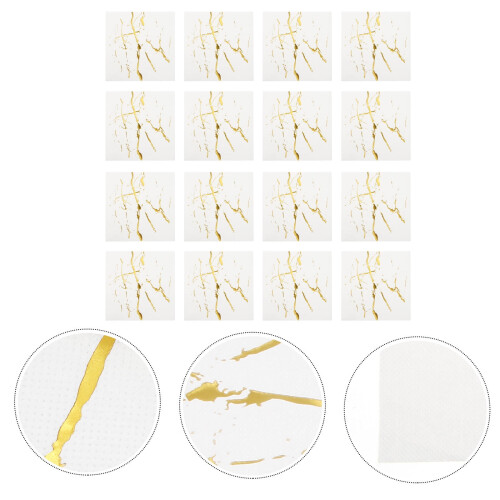 20 Χαρτοπετσέτες Golden Marble 33x33εκ.