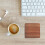 Conjunto de 2 porta-copos de madeira, 8,8 x 8,8 cm. 3