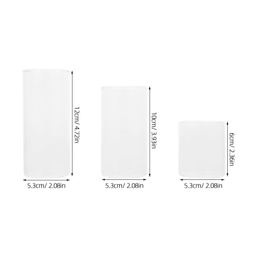 Conjunto de 3 Castiçais Cilíndricos de Vidro de 5 Polegadas 1